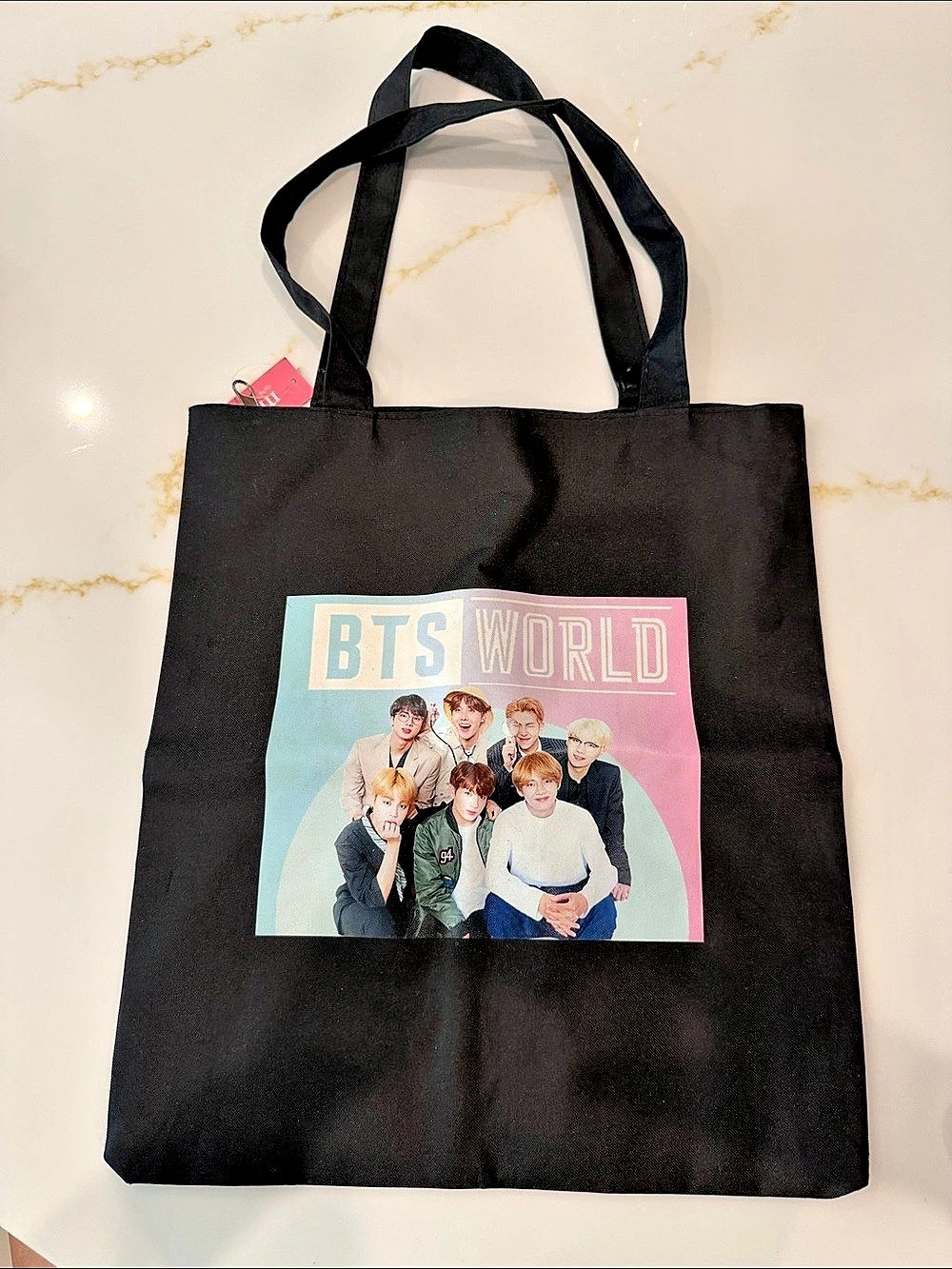 BTS World tote bag Black Graphic Tote NWT